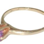 10K YELLOW GOLD Ring Purple Gem Size 5.5 Weighs 1.2 Grams Photo 10