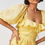 Free People Oasis Midi Dress Pineapple Juice Yellow - Medium Photo 0