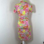 Lilly Pulitzer 90s‎  Shirt Dress Belted Sabrina Bottoms Up Print Frogs Flowers S Photo 4