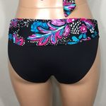 Anne cole  black floral bikini. L-top/M-bottom. NWT Photo 9