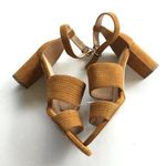 Via Spiga Ankle Strap Heeled Sandals Leather Suede Womens Size 7.5M Brown Photo 0