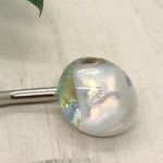 Bobby Pin Diachronic Glass Bobby Pin Hair Accessory White Crystal NWT Handmade Silver Photo 2