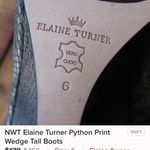 Elaine Turner NWB Snake Print Leather wedge Boots Photo 7