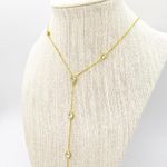 Gold Plated Crystal Teardrop Lariat Necklace Photo 1