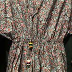 Tish Cox cotton Merry & Me Floral Cinched Waist Fit Flare Mini Dress Red Fall XS Photo 3