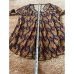 Blu Pepper Sheer Boho Blouse Top S Multicolor Chevron Long Sleeve Lightweight Photo 4