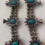 Vintage Southwestern/Navajo Style Silver & Turquoise Squash Blossom Necklace Photo 8