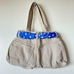 Target NWT Khaki Pants Blue Scarf Purse Handbag Rhinestones Pockets Shoulder bag bling Photo 4