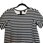 J Crew Sheath Dress Womens XS Black White Stripe Short Sleeve Stretch Photo 1