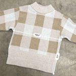 Poof! Buffalo gingham plaid neutral browns sweater Photo 2