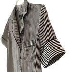 Rag and Bone Luca Striped Pajama Top Womens XS short sleeve100% silk black & white Photo 3