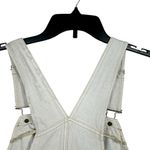 We The Free Free People SZ 8 Sunkissed Jean Overalls Zip-Front Frayed Hems Beige Photo 6