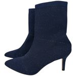 Catherine Malandrino Tammy Navy Glitter Knit Pointed Toe Sock Boots Size 10 Photo 0