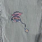 Bobbie & Brooks Bobbie Brooks striped tea party embroidered beaded button top L casual whimsical Photo 3