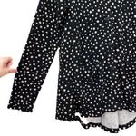 Lisa Bayne Tunic Top Dress Womens Black Polka Dot Long Sleeve Viscose Pockets Size L Photo 1