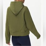 NEW Green Half Zip Cropped Hoodie Fall Long Sleeve Sweatshirts Pockets 2X Photo 1