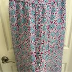 Loft  Floral Button Pull-on Midi Skirt Women’s size Medium Pink Blue Green colors Photo 1