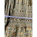 AFRM Long Sleeve Floral Midi Dress with Smocked Waist Yellow Size M Photo 7