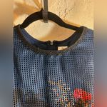 Julia Jordan Blue Orange Sheath Midi Dress Round Crew Neck Sleeveless w pockets Photo 1