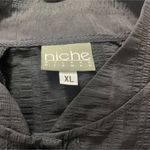 Niche Nilgun Derman Size XL Top Blouse Button Down Collared Buttons Boxy Artsy Photo 5