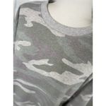 Aerie  Camo Sweatshirt Women's Medium Gray Green Side Slits Oversized Souchy Rib Photo 3