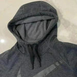 Nike Therma-Fit Big Swoosh Hoodie Grey Scuba Sweatshirt Women’s XS Athleisure Photo 2