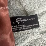 B MAKOWSKY Medium Blk Leather 2 Handle 3 Section Leopard Lining W/ Zippered Area Black Photo 5