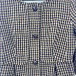 Talbots Wool Collarless Blazer Jacket Womens Size 14 Brown Plaid Classic Preppy Photo 1