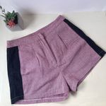 VALIJA Pleated Womens Shorts Sz Small ColorBlock Chevron High Rise 2" Red Preppy Photo 8