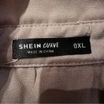 SheIn  Curve Beige Tan High‎ Low Long Sleeve Button Down Shirt Size 0XL Photo 4