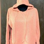 Blush knit hoodie longsleeves Soft mauve sweater Size Large. Photo 0