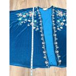 Michael Kors NWT Michael Velvet Floral Embroidered Kimono Poncho S Teal Photo 6