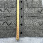 Sweater Cardigan Mixed Pattern Knit Womens Medium Gray Boho Lagen Pouch Pockets Photo 10
