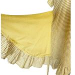 Tularosa Jenny Mini Dress Marigold Plaid Wrap Ruffles Cotton Yellow Medium EUC Photo 5
