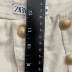 ZARA NWT  Sailor Shorts Women XS Cream Gold Button High Waist Photo 8