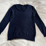 Theory Navy Blue 100% Cashmere V-Neck Sweater Women’s Size S Photo 0