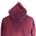 Forever 21  Maroon Mesh Cut Out Cropped Pullover Hoodie Shirt S Photo 6