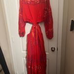 Hale Bob  Vibrant Red Long Sleeve Dress Photo 3