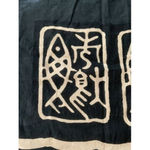 Fabric Souvenir Rectangle Beach Boho Hippy Fish Black Tan Symbols 3.5ft … Photo 3