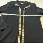 Misook  Womens Size Medium Black Tan Open Cardigan Long Sleeve Blazer Knit Jacket Photo 4