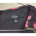 Lulus Blooming Love Jumpsuit Black Floral Print Ruffled Wide Leg Wedding Guest Size M Photo 9