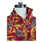 Notations Baroque Paisley Satin Blouse Gold Vintage Petite 6 Whimsigoth Retro Photo 5