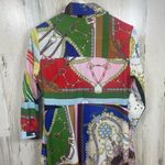 Sunday Up Scarf Print Patchwork Midi Shirt Dress size S Colorful Resort Vacation Photo 5