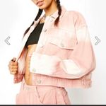 Momokrom Pink Tones Tie Dye Boxy Denim Jacket Photo 2
