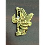 VTG Jane AOL Brooch Lot Angel and Harp Gold Tone Rhinestone Holidays Photo 3