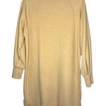 GB  Camel Tan Ribbed Tunic Sweater Dress Small Balloon Sleeves High Neck Trendy Photo 0