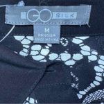 GO SILK Black 100% Silk Lace Print Button Photo 4