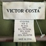 Vintage Victor‎ Costa Women's Green Floral Crinkle Jacket Size 10 Wedding Formal Photo 5