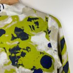 IC by Connie K Floral Abstract 100% Linen Jacket Small Artsy Lagenlook Lagomorph Green Photo 2