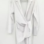 Mother of All Giselle Cotton Wrap Mini Dress in White Long Sleeve XS Photo 1